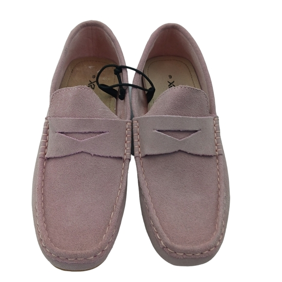 XRay Mens Dress Shoes Loafers Powder Pink Size 9 Leather Casual Nautical NWOT - Picture 1 of 7